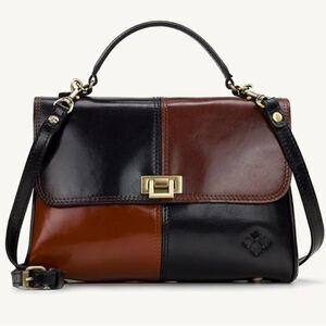 Patricia Nash NWT Yoeky Leather Top-Handle  Vintage Colorblock  Crossbody Bag